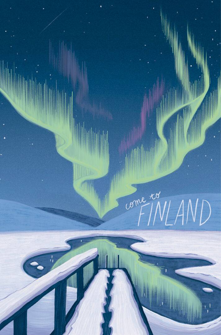 Dip under the Northern Magic - Postcard