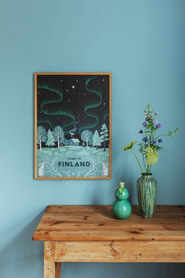 Northern Lights over the cottage - Poster - Image 3