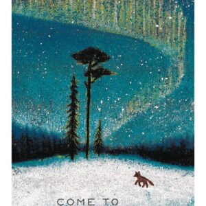 Following the footsteps of a fox - Wooden postcard