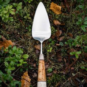 Cake server - reindeer antler and curly birch
