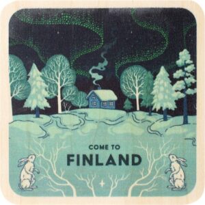 Northern Lights over the cottage - Coaster