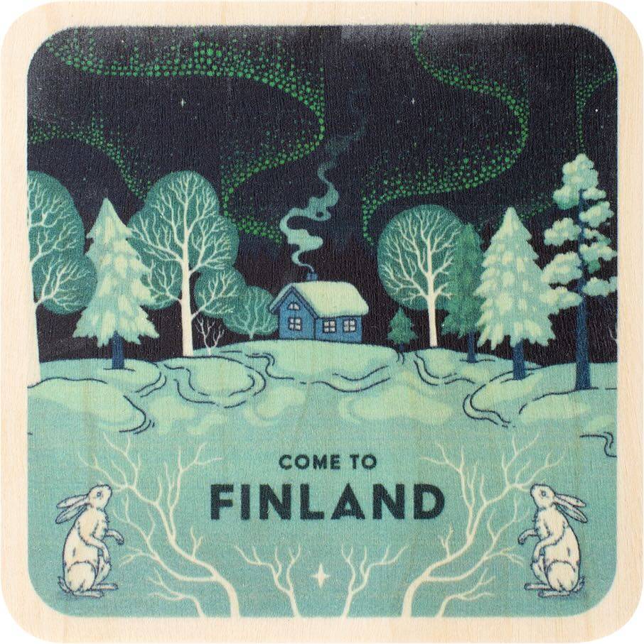 Northern Lights over the cottage - Coaster